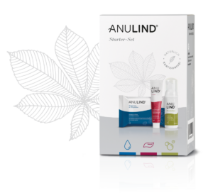 ANULIND Starter-Set mit Reinigungstüchern, Creme und Waschschäumen gegen Hämorrhoiden.